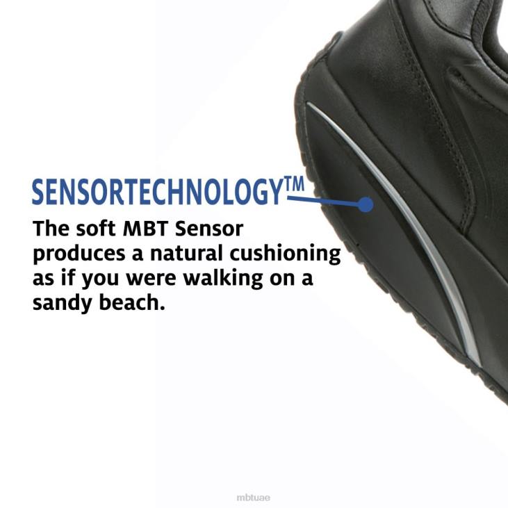 ae MBT نحيف 1997 احذية الجري جلد أسود 84F6211