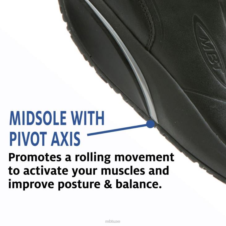 ae MBT نحيف 1997 احذية الجري جلد أسود 84F6211