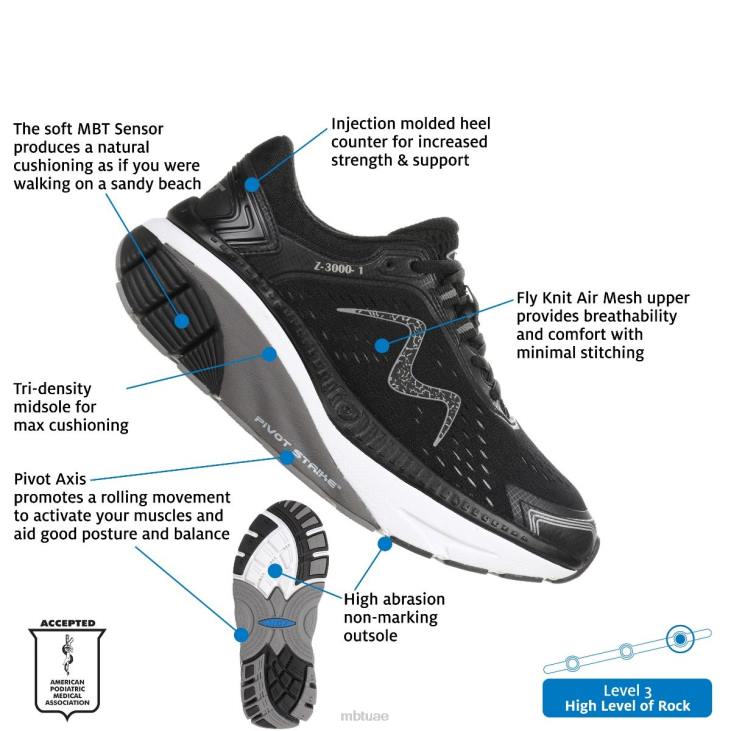 ae MBT رجال ض -3000-1 احذية الجري أسود / رمادي 84F634