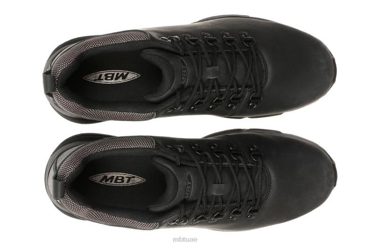 ae MBT رجال تيرا سوداء احذية الجري جلد أسود 84F674